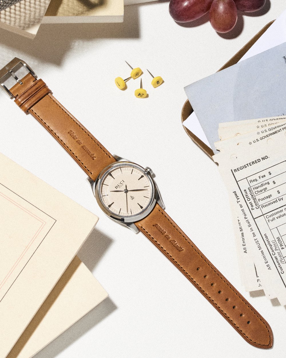 Garde-temps automatique beige numéroté